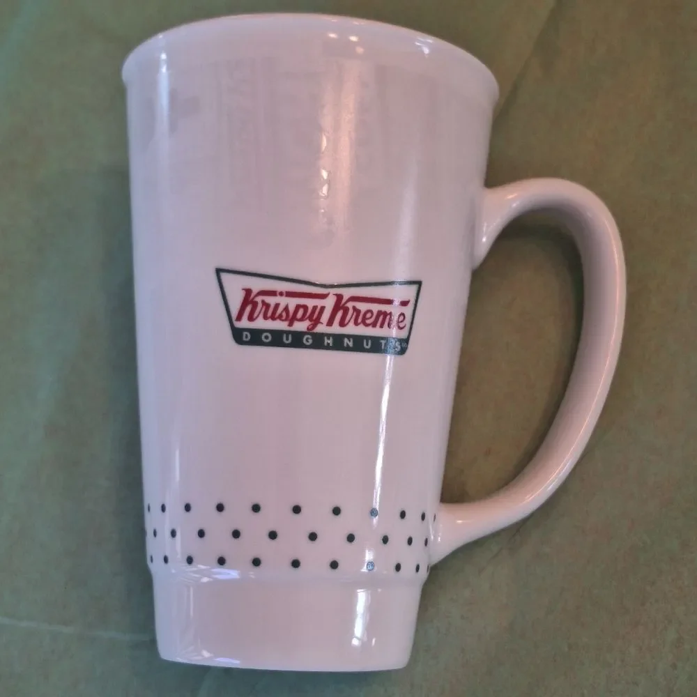 Krispy Kreme Tall Coffee Mug holds 18 Oz Heavy Duty Porcelain Ceramic